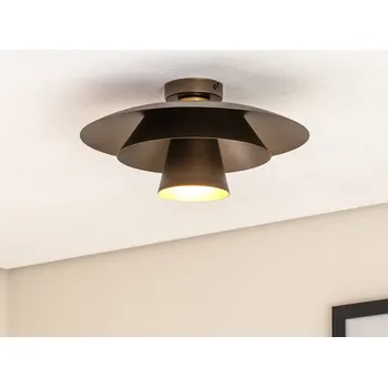 Luminex Stropní světlo Plato, titan, kov, Ø 38 cm, E27 - Ø baldachýn 10 cm 1 x 15 W LED - Doprava zdarma