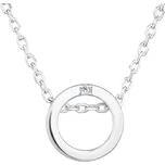 Stříbrný náhrdelník se zirkonem bílý kulatý 12015.1