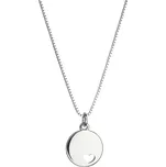 Stříbrný náhrdelník s přívěskem placička se srdíčkem 62006