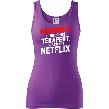 Dámské tričko Maminka levnější než terapeut dražší než netflix - Dámské tílko - L ( Fialová )