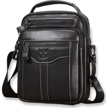 Bullcaptain pánská kožená taška Pazar Černá 4L