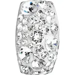 Stříbrný přívěsek s krystaly Swarovski bílý obdélník 34194.1 Krystal