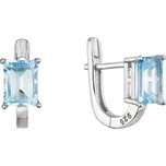 Stříbrné náušnice s pravými minerálními kameny modré 11498.3 sky topaz