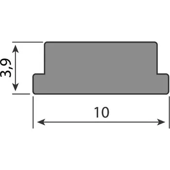 Stavební profil McLED ML-761.156.74.2 Přisazený hliníkový profil PIA, 10x4mm, bez difuzoru, 2m