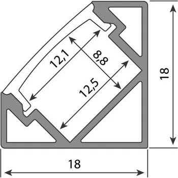 Stavební profil McLED ML-761.541.74.2 Černý difuzor pro RT2 2m