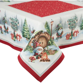 VÁNOČNÍ GOBELÍNOVÝ UBRUS XMAS 100X100 CM VZOROVANÁ