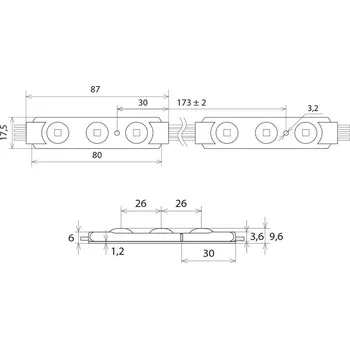 Průmyslové svítidlo McLED ML-213.007.51.0 LED modul 3x SMD5050, 0,65 W, 12 V, 54 mA, RGB, vyzařovací úhel 160°, IP65