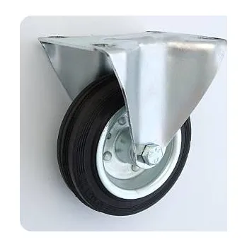 Pojezdové kolečko Pryžové kolo 100 mm pevná vidlice s deskou