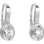 Stříbrné náušnice visací se zirkonem v bílé barvě 11168.1