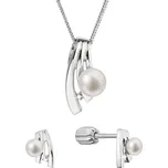 Perlová souprava se zirkony a bílou říční perlou 29075.1B