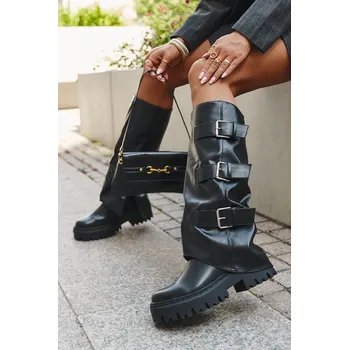 Dámské kozačky Boto Zateplené dámské kozačky se mi klipsy Isavine Barva: Černá, Velikost: 41