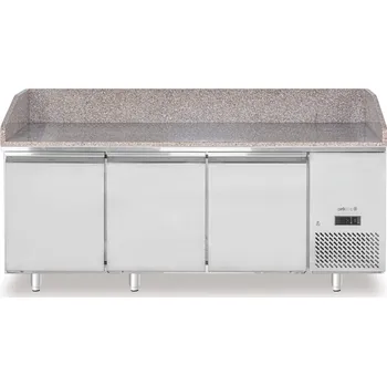 Chladicí stůl na pizzu s žulovou pracovní deskou, 3-dveřový, Arktic, 375L, žula, 230V/400W, 2010x800x(H)875mm