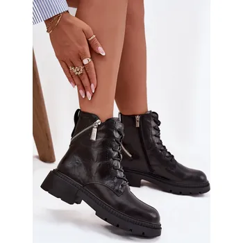 Dámské kozačky Kožené workery dámské zateplené Big Star SS274452 Barva: Černá, Velikost: 36