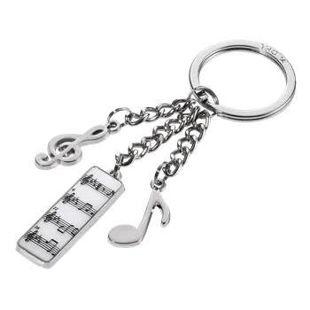 TROIKA klíčenka - noty, houslový klíč, notový sešit \" 5th Symphony \", kovová, mix barev