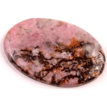 Přírodní kámen Kabošon Černý Rhodonit č.6497 (39x26x5mm)