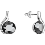 Stříbrné náušnice pecky se Swarovski krystaly černé 31313.5 Hematite