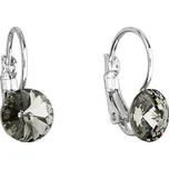Náušnice bižuterie s křišťály Preciosa šedé kulaté 51031.3 Bl.diamond