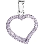 Stříbrný přívěsek s krystaly Swarovski fialové srdce 34093.3 Violet