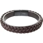 Náramek pánský z recykl.kůže zaplétaný cop 43026.3 hnědý