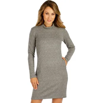 Dámské šaty Dámské teplé pletené šaty LITEX šedé M