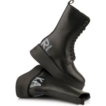 Dámská zimní obuv KOTNÍKOVÁ OBUV KARL LAGERFELD ZEPHYR HI LACE BOOT BLACK LTHR