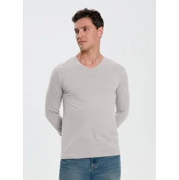 Pánské tričko Sinsay - Bavlněné tričko Basic - béžová - 652EY-08X - 652EY-08X-XL