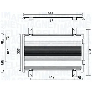 Ventilátor topení a klimatizace Kondenzátor klimatizace MAGNETI MARELLI 350203895000
