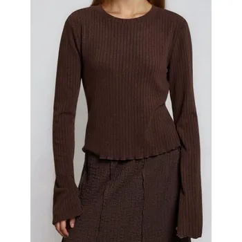 Dámská halenka Sinsay - Halenka s dlouhými rukávy - tmavě hnědá - 723EU-89X - 723EU-89X-L
