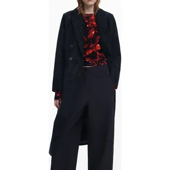 Dámský kabát Černý kabát Desigual pro ženy DESIGUAL černá | vícebarevná 3431056