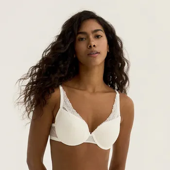 Podprsenka Reserved - Síťovaná push-up podprsenka - krémová - 214EZ-01X - 214EZ-01X-75E