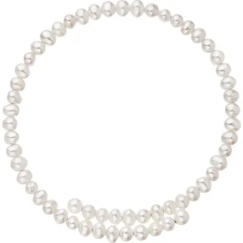 Náušnice Stříbrný náramek bílé říční perličky na paměťovém drátku 23020.1