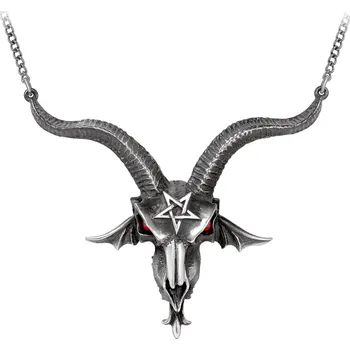 Náhrdelník Náhrdelník Gotika z Alchemy Gothic - Přívěsek Baphometica - stríbrná