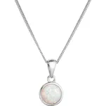 Náhrdelník se syntetickým bílým opálem kulatý 12077.1 white