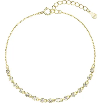 Oblečení a móda Pozlacený stříbrný náramek s malými zirkony 13031.1