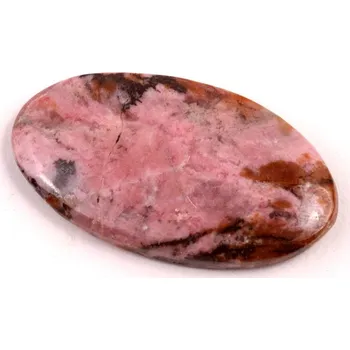 Přírodní kámen Kabošon Černý Rhodonit č.6495 (39x22x6mm)