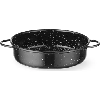 Hrnec Nádoba k dušení masa, smaltovaná, HENDI, Černá, ⌀160x(H)45mm