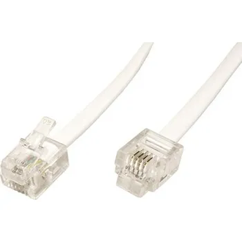 Počítač goobay Kabel telefonní s konektory RJ11, 6/4, bílý, 3m (93067) - 11.92.9952