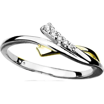 Prsten MOISS stříbrný prsten GOLD Velikost 51 mm R0001741