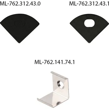 LED osvětlení McLED ML-761.312.43.3 Rohový hliníkový profil černý RS2 16x16mm včetně černého difuzoru 3 m