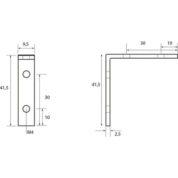 Stavební profil McLED ML-762.233.43.3 Kovový konektor vertikální k profilu AB, AJ, AM, AN, AO, AP, ZK 1ks