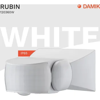DAMIK PIR senzor nástěnný Rubín 180°/360° 1200W bílý IP65