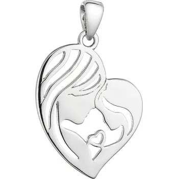 Přívěsek Stříbrný přívěsek srdce matka a dítě 64002