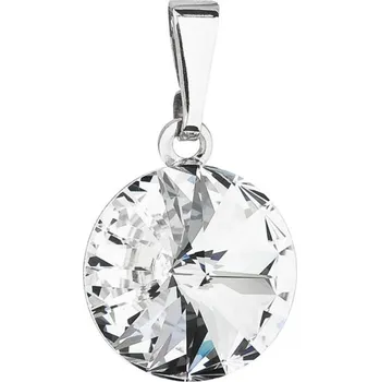 Oblečení a móda Přívěsek bižuterie s křišťálem Preciosa bílý kulatý 54043.1 Krystal