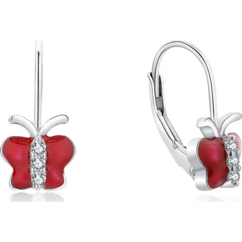 Náušnice MOISS stříbrné náušnice SMALT MOTÝL E0000670