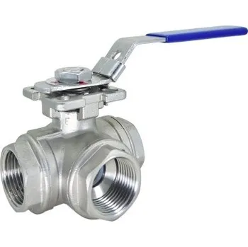 Vodovodní kohout Kohout kulový, 3-cestný, ISO 5211, L-port, 1.4408: 3/4"