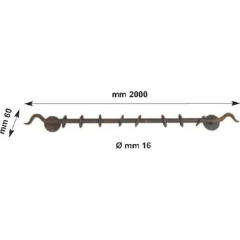 Nábytkové kování Kovaná konzole RO 16mm x 2m délka sada 8310