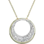 Náhrdelník zlatý se Swarovski Elements kolečko 32026.1 Krystal Gold