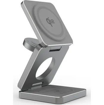 Nabíječka baterií 3v1 skládací plastová bezdrátová nabíječka iw 30 PRO Qi2 Barva: Šedá