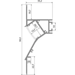 McLED ML-761.066.43.2 Vestavný hliníkový profil AV pro sádrokarton, 95x34mm, včetně mléčného difuzoru, bíl