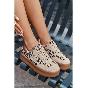 Dámské tenisky Dámské tenisky na platformě pantera Big Star SS274763 Barva: Béžová, Velikost: 38